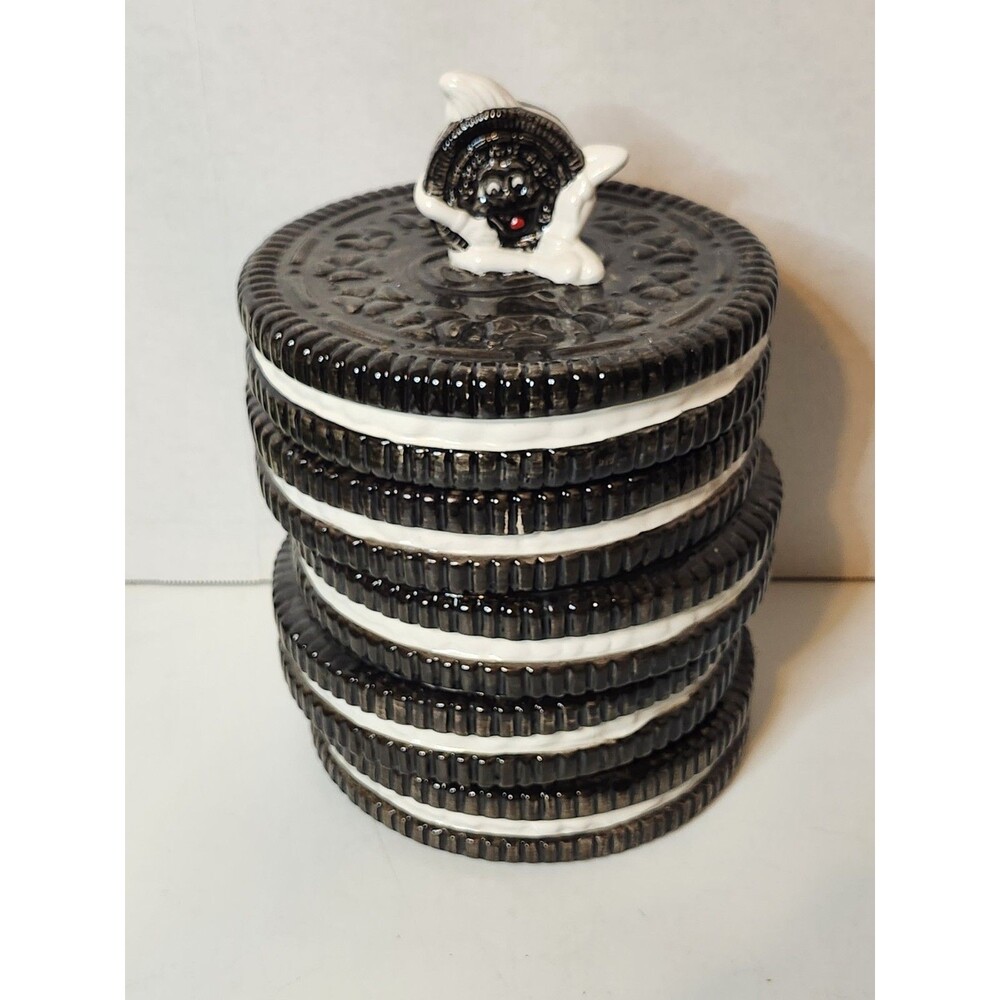 Vtg Nabisco Stacked OREO Cookie Jar Treat Container